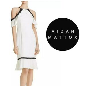 NWT AIDAN MATTOX cold shoulder halter dress FORMAL 4